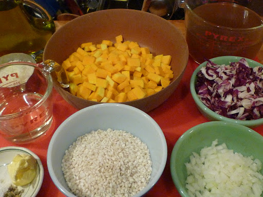 Ingredients ready for risotto