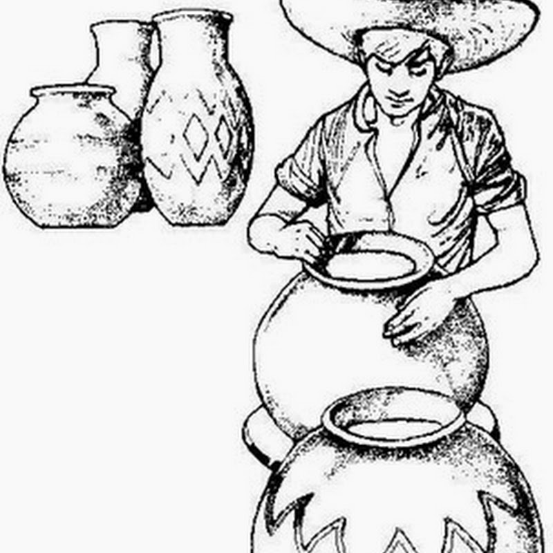 colorear Profesiones antiguas mexicanas