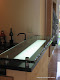 Bar counter with chipped edge and standoffs in Los Altos, CA home