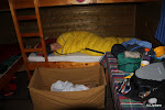 In de trekkershut. Gelukkig met verwarming!