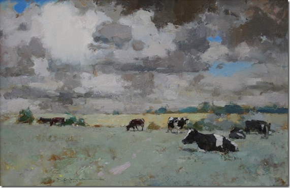 Landscape with cows-Vadim-Suvorov-ENKAUSTIKOS Landscape with cows-Vadim-Suvorov-ENKAUSTIKOS