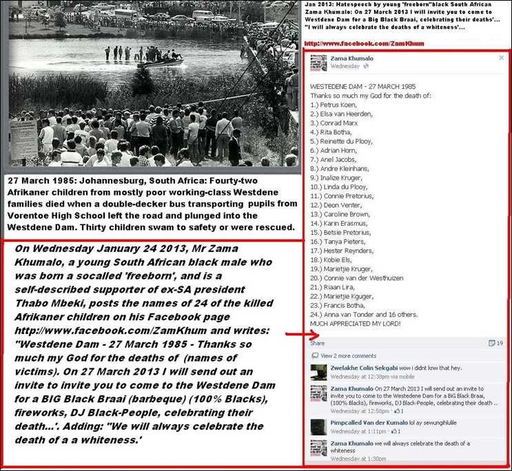 WESTDENE BUS DISASTER 42 AFRIKANER CHILDREN FROM POOR FAMILIES DIED MARCH271985