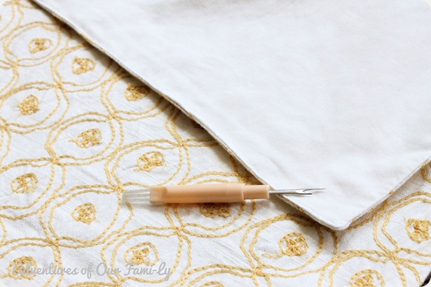 no sew pillow case seam ripper