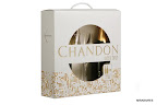 Estuche Chandon Extra Brut dos botellas 75cl y dos copas. Gentileza: Feedback PR.