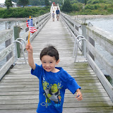 Eidan on the pier at Carnegie Abbey