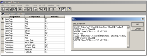 MS Query for Scenario 2 MS Query for Scenario 2