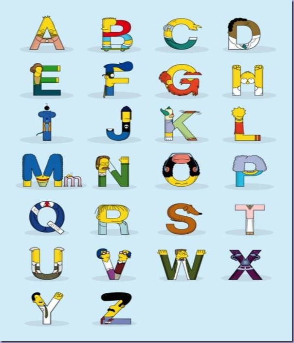Alfabeto-Nomes-Personagens-Simpsons Alfabeto-Nomes-Personagens-Simpsons