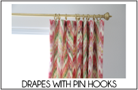 drapes with pin hooks tab