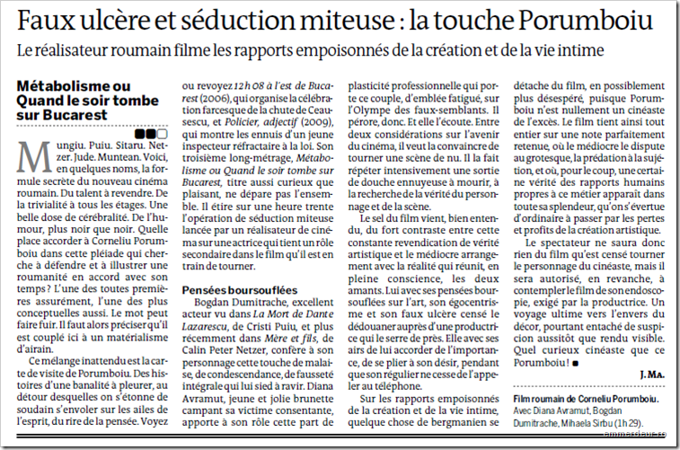 porumboiu cronica le monde porumboiu cronica le monde