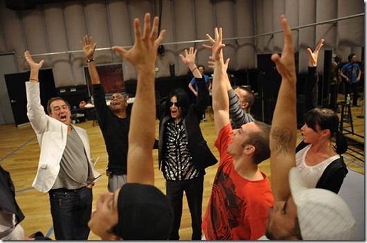 BURBANK, CA - MAY 06: In this handout photo provided by AEG/Concerts West choreographer/director Kenny Ortega (L) and Michael Jackson (C) rehearse for the "This Is It" tour on May 6, 2009 in Burbank, California. (Photo by John Shearer/AEG/Concerts West via Getty Images) *** Local Caption *** Michael Jackson;Kenny Ortega BURBANK, CA - MAY 06: In this handout photo provided by AEG/Concerts West choreographer/director Kenny Ortega (L) and Michael Jackson (C) rehearse for the "This Is It" tour on May 6, 2009 in Burbank, California. (Photo by John Shearer/AEG/Concerts West via Getty Images) *** Local Caption *** Michael Jackson;Kenny Ortega