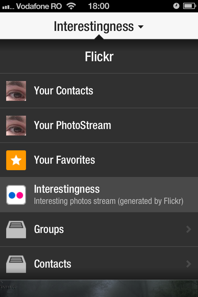 Flipboard select related section for Flickr