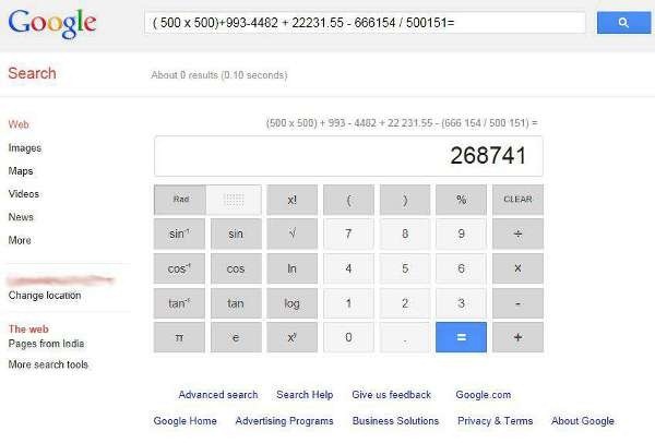 Google Calculator Google Calculator