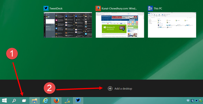 Add a new virtual Desktop in Windows 10 (www.kunal-chowdhury.com)