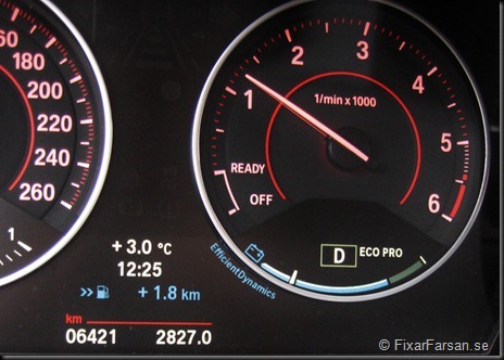 Nya BMW 120d 2012 ECO PRO läget Test