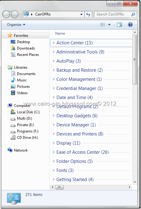 windows 7 configuration option from one location by cairopro التحكم الكامل فى جميع خيارات التكوين ويندوز7 windows 7 configuration option from one location by cairopro التحكم الكامل فى جميع خيارات التكوين ويندوز7