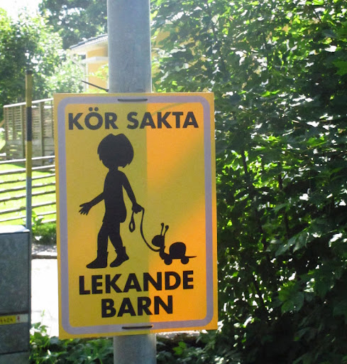 I love how the Swedes add whimsy to even a simple ‘children crossing’ sign. I love how the Swedes add whimsy to even a simple ‘children crossing’ sign.