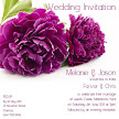 Purple Peonies 3 Flat Invitation