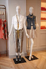 Chic mannequins dressed in sequin pants and a stain bubble skirt with denim vest. And don't you just love the accessories? Chic mannequins dressed in sequin pants and a stain bubble skirt with denim vest. And don't you just love the accessories?