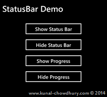 How to hide StatusBar in Windows Phone 8.1? (www.kunal-chowdhury.com)