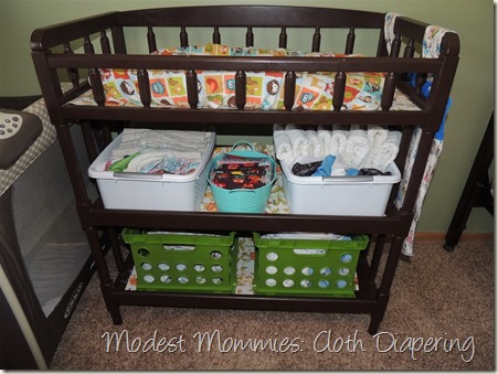 Cloth Diapering - Changing Table Setup