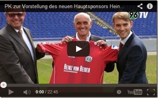 PK YouTube Heinz von Heiden GmbH Massivhäuser wird neuer Haupt- und Trikotsponsor von Hannover 96