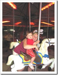 Florida vacation Old Town teish and Cassie on merry go round2