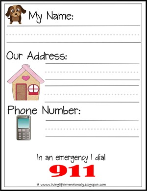 FREE Learn My Name & Address Printables