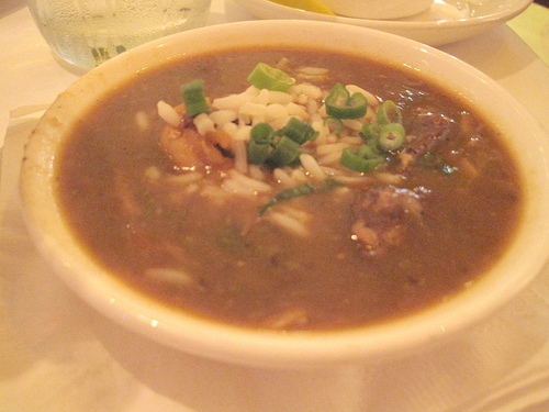 Neil and I tried to taste as many dishes as we could. This is Emeril's signature gumbo filled with shrimp and lots of spice.