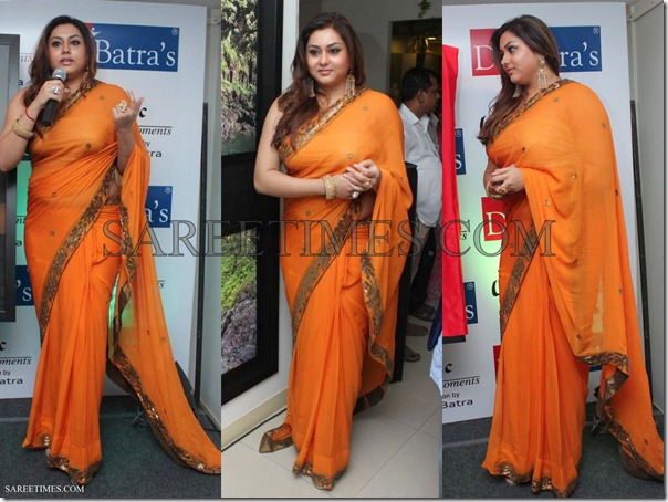Namitha_Orange_Saree