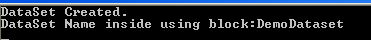 Sample Program to Dispose Dataset by Using Block in C#