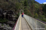 Karen on the bridge over gorge