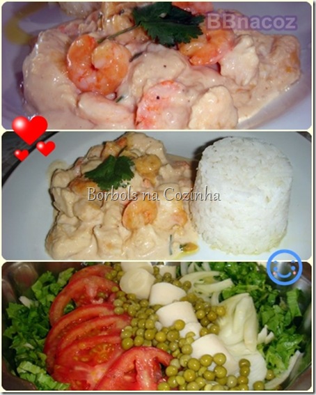 Estrogonofe de Peixe com Camarão Estrogonofe de Peixe com Camarão