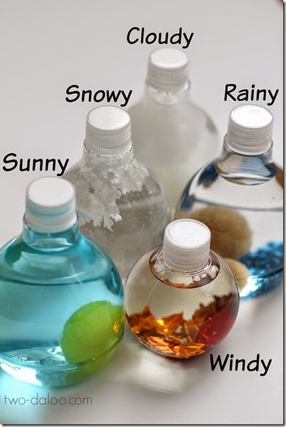 Weather Sensory Bottles - Such a fun way for Toddler, Preschool and Kindergarten age kids to explore weather! Weather Sensory Bottles - Such a fun way for Toddler, Preschool and Kindergarten age kids to explore weather!