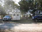 sites A5 (left) and A6 (right). these two folks camping together and chose to pull in one rig and back in the other so that awnings face each other. each site has 4 horse pens
