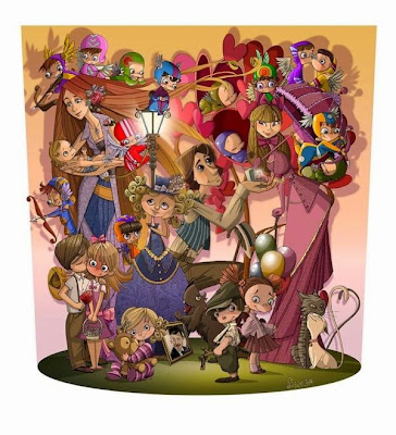 Falla infantil Convento Jerusalén 2015. Lema: "Le jardin de l'amour". Artista: Javier Fernández