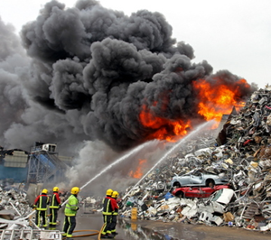 Пожар на Nechells scrap yard Nechells scrap yard blaze
