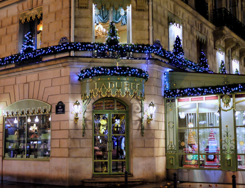 Laduree Macaron Christmas Trees at Intercontinental Paris Le Grand Hotel