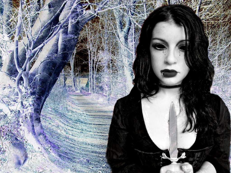 Dark Winter Angel With Knife, Death