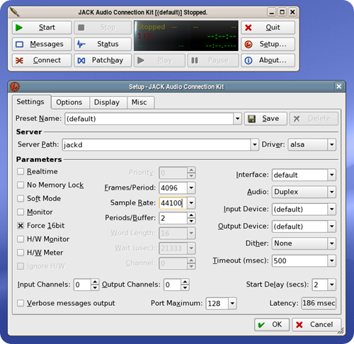 ardour qjackctl-settings ardour qjackctl-settings