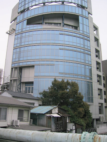 A clash of buildings, near Tamachi station