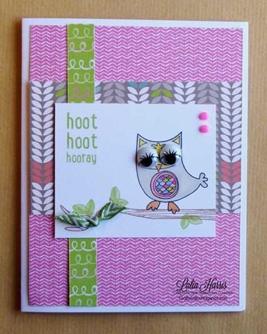 Laughing Lola and Owls CTMH stamp set with googley wiggle painted eyes and lashes