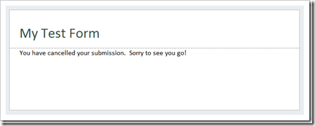 InfoPath Designer 2010:Using Views to Add a Confirmation Screen on Form Submit
