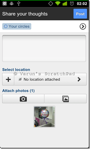 Google+ Mobile Post 