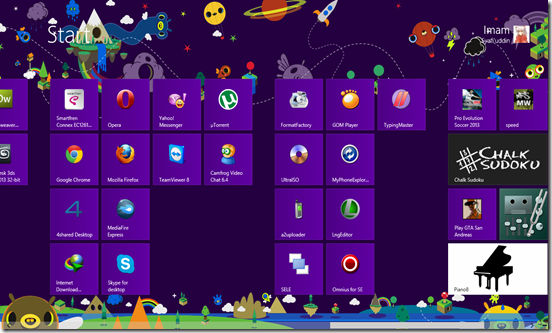 Start Menu tanpa dengan pemisah