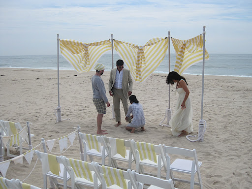 The bride and groom get styled.