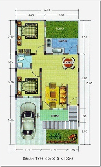 contoh desain denah rumah tipe 45 contoh desain denah rumah tipe 45