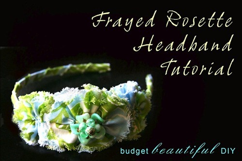 frayed rosette headband tutorial