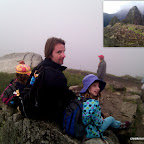 We wait in the early morning fog for the sunrise view.  (We should see the upper left from here)