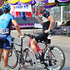 Brad Hall from the Marco Polo Cycling Team, the number 2 in the general classification before the start of a stage in the Tour of Thailand.