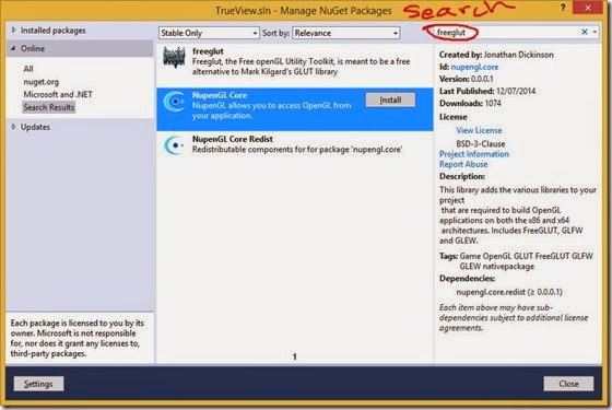 Install NupenGL package using NuGet Install NupenGL package using NuGet